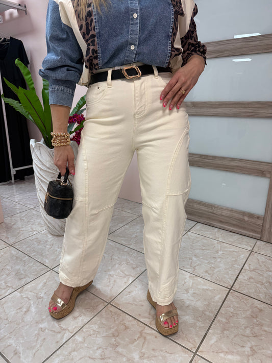 Ivory Barrel Jeans