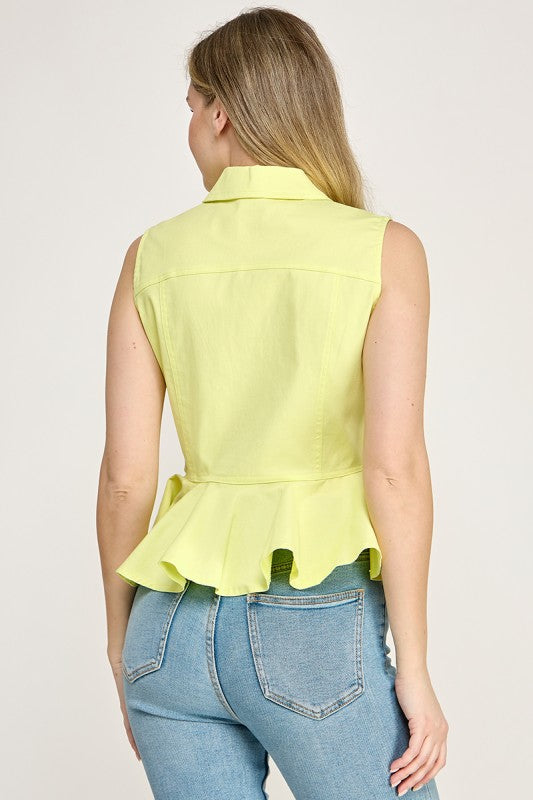 Olivia Sleeveless Yellow Top NEW DROP