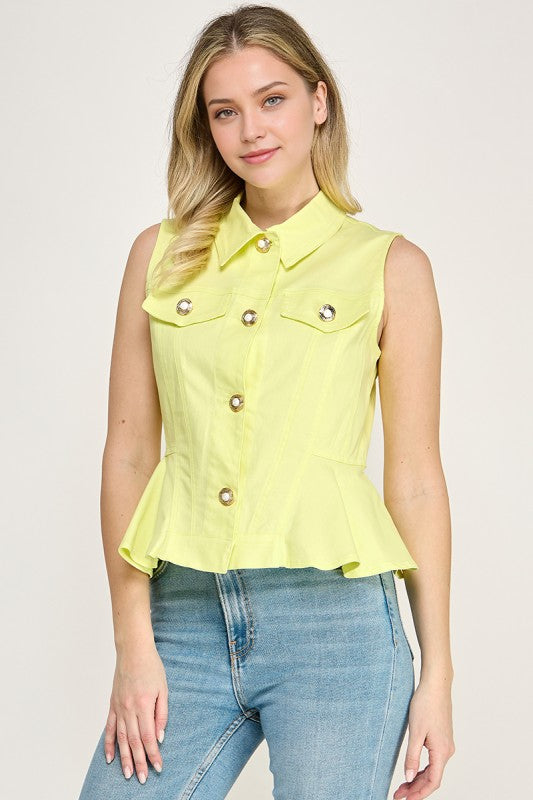 Olivia Sleeveless Yellow Top NEW DROP