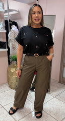 Brown Barrel Pant