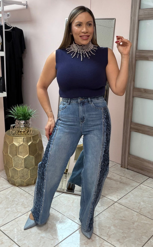Blue Halter Top