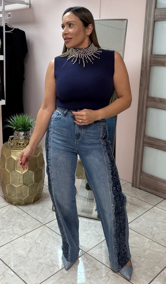 Karla Denim Shiny Pant