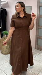 Chocolate Denim Maxi Dress
