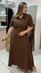 Chocolate Denim Maxi Dress