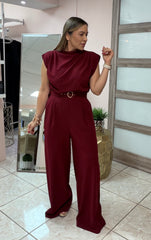 Olivia Wine Jumpsuit