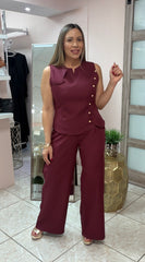 Burgundy Top & Pant Set