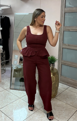 Wine Top & Pant Set