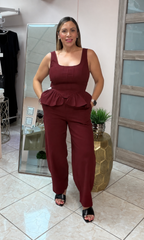 Wine Top & Pant Set