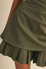 Olive Strapless Mini Dress