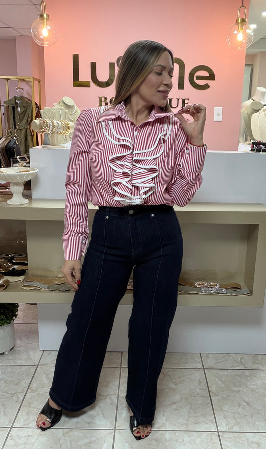 Red/White Stripes Top