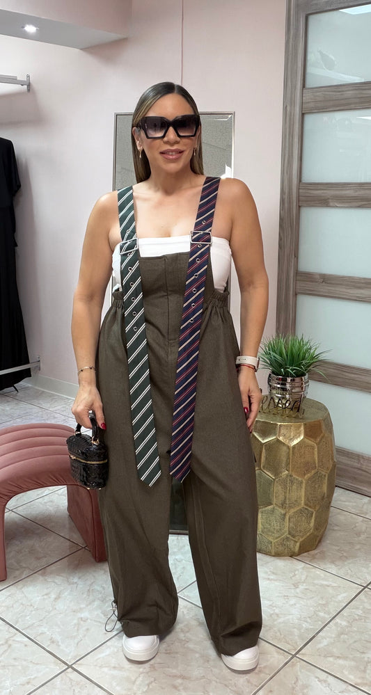 Olive Overall Jumpsuit