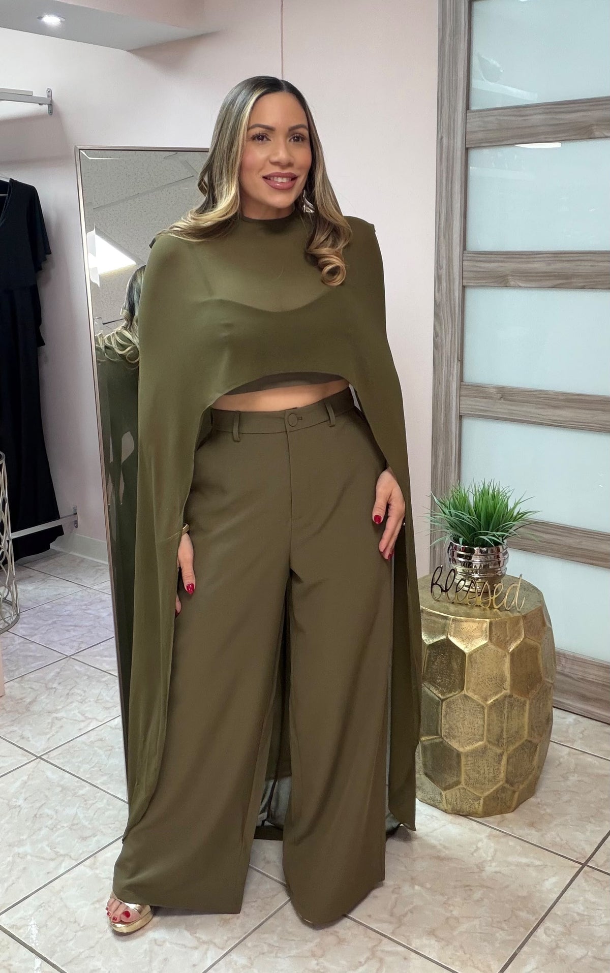 Camile Olive Three Pieces Set