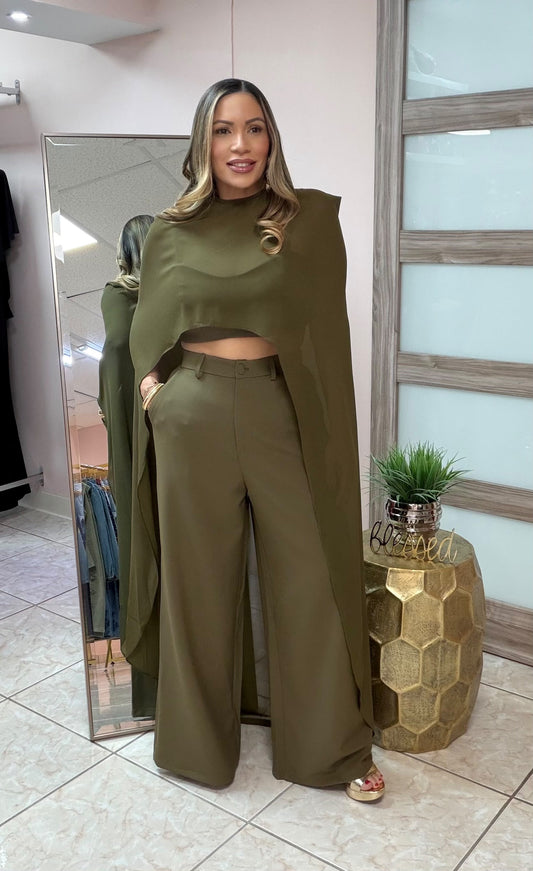 Camile Olive Three Pieces Set