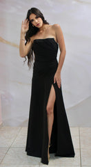Black Draped Gown Dress