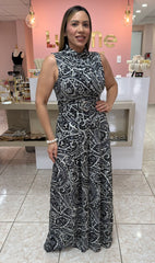 Black & White Print Jumpsuit