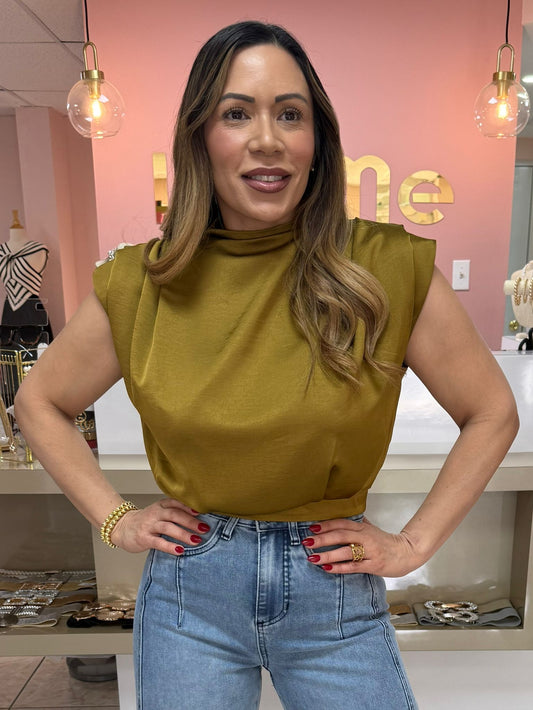 Mustard High Neck Top