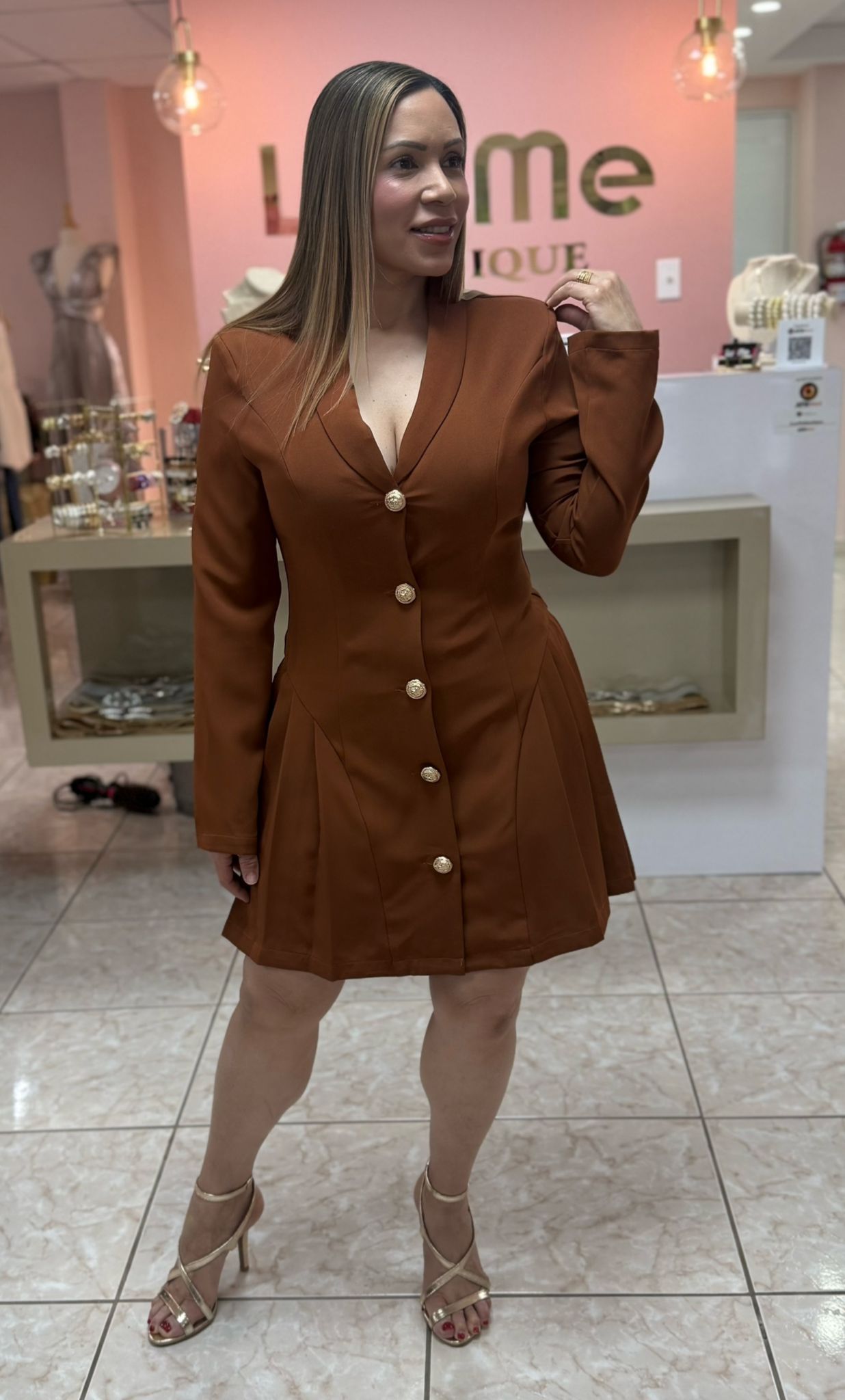 Majara Brown Suit Dress