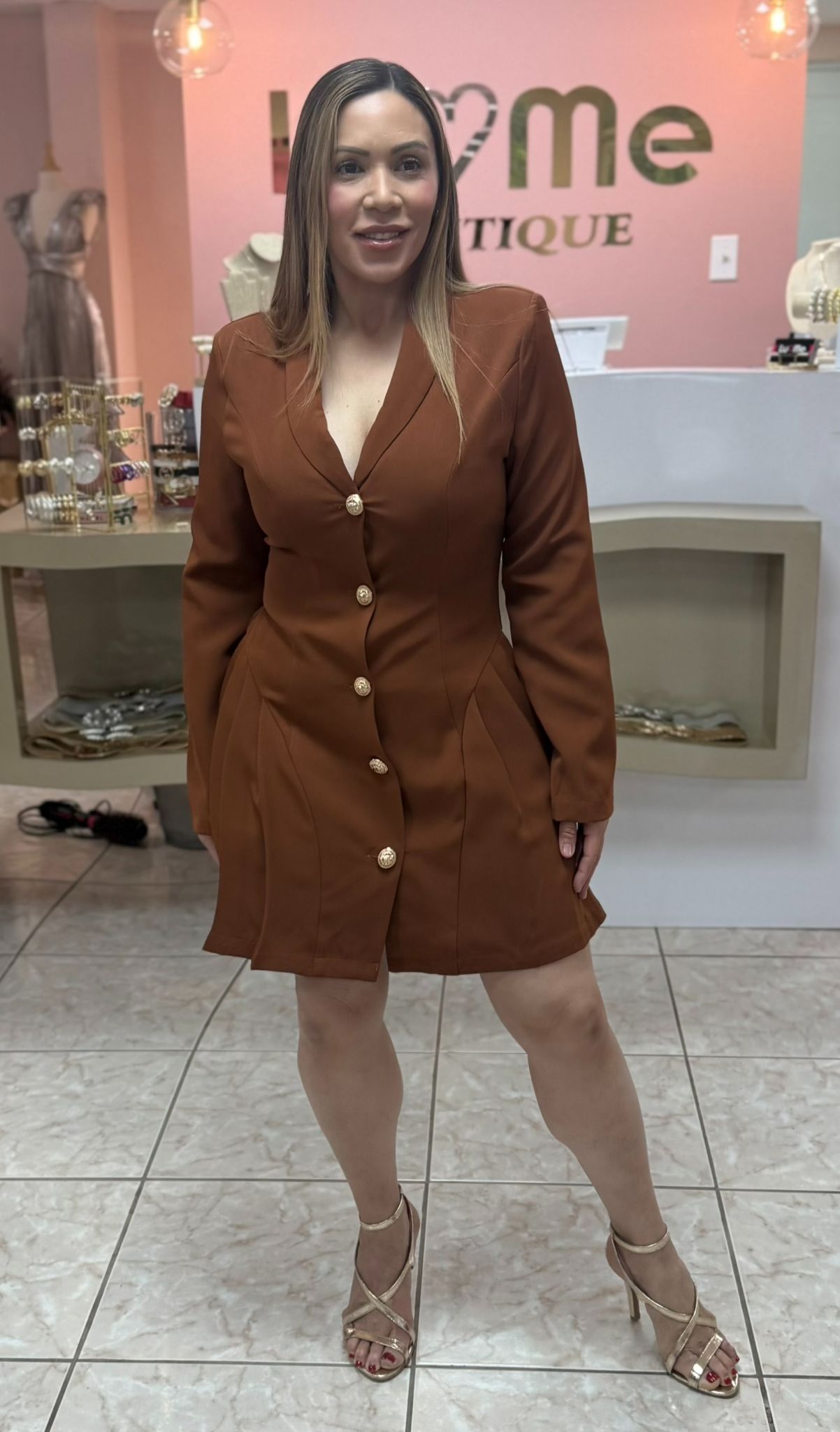 Majara Brown Suit Dress