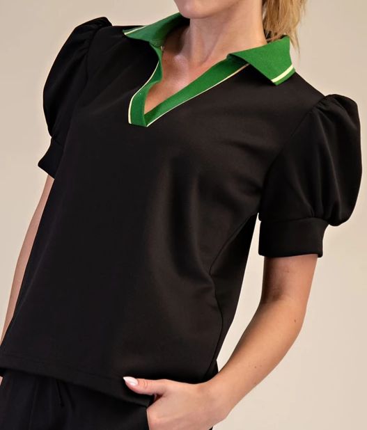 Lua Black Sleeve Top