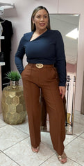Brown  Pant with Belt