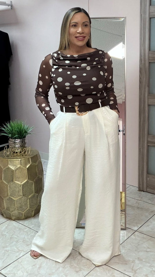 Brown Polka Dots Top
