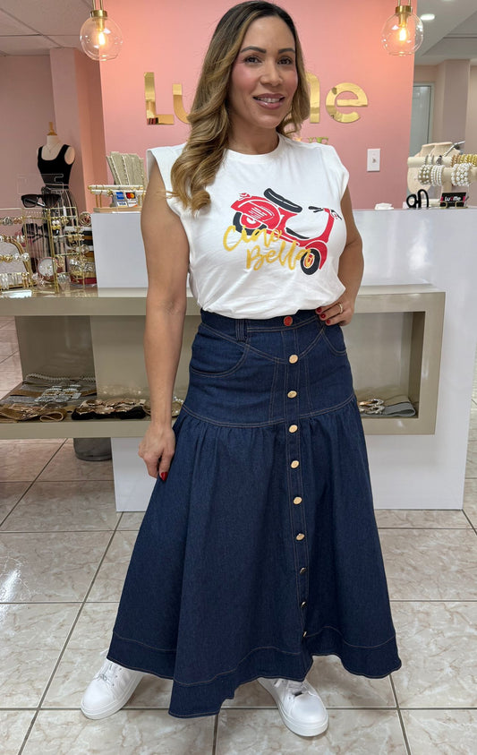 Denim Maxi Skirt