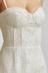 Silver/Nude Embroidery Dress